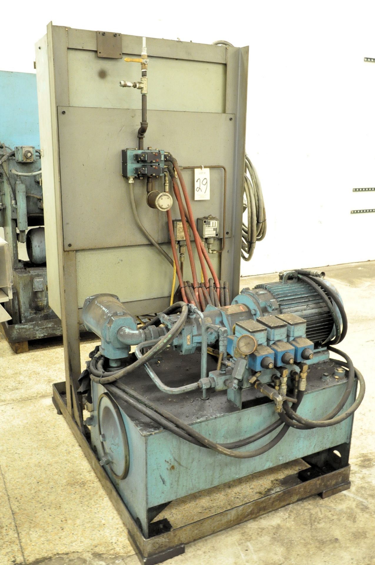 Large Industrial Hydraulic Unit with Lincoln 10-HP Motor and