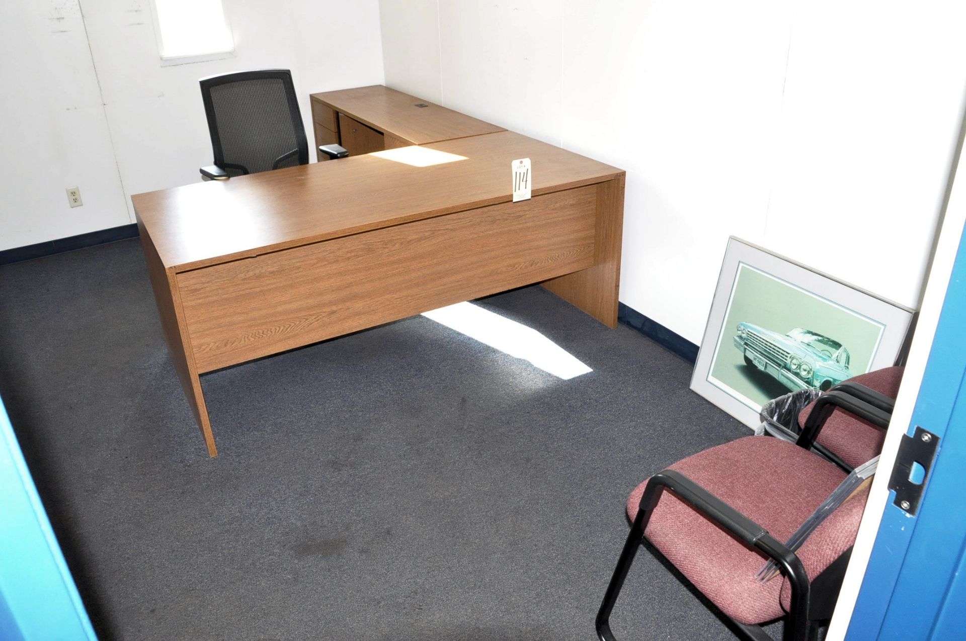 Lot-(1) Desk and (3) Chairs in (1) Office