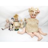 Vintage dolls - A good selection of Eight dolls, most with Bisque heads, some with sleeping eyes,