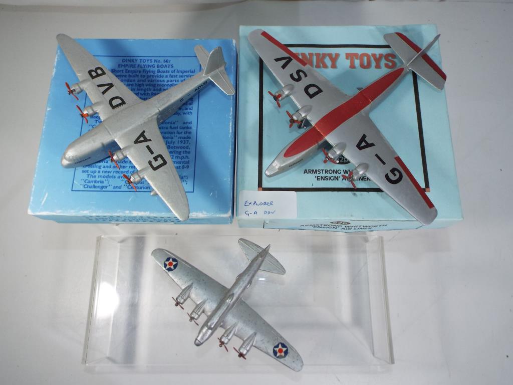 Dinky Toys - a 62P Armstrong Whitworth Ensign airliner and an Empire flying boat Corsair #60R