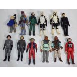 Star Wars - twelve unboxed figures from the 1980s comprising Imperial Commander, Star Destroyer,