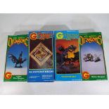 Grenadier Models - Four white metal dragon kits, unassembled and unpainted,