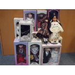 Porcelain Dolls - A good selection of twenty dolls in original boxes,