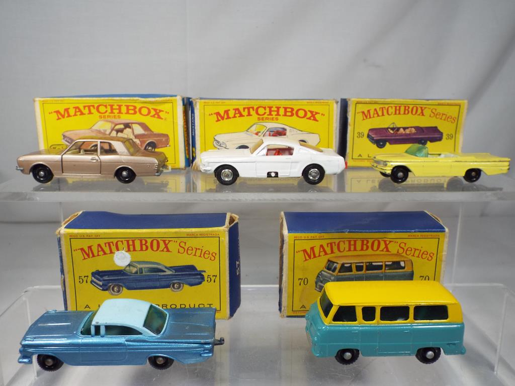 Matchbox - five diecast vehicles in original boxes,
