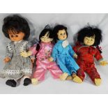 Vintage dolls - four dolls comprising two oriental dolls by Funny Doll Co Limited,