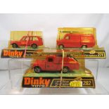 Dinky - Three diecast fire vehicles in original blister packs comprising # 195, # 271 and # 282,