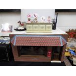 Doll's House Furniture - a glass fronted shop front with post box also included in the lot are a