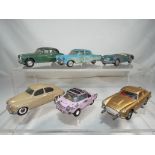 Spot On, Corgi and Tekno - Six unboxed diecast vehicles in playworn condition,