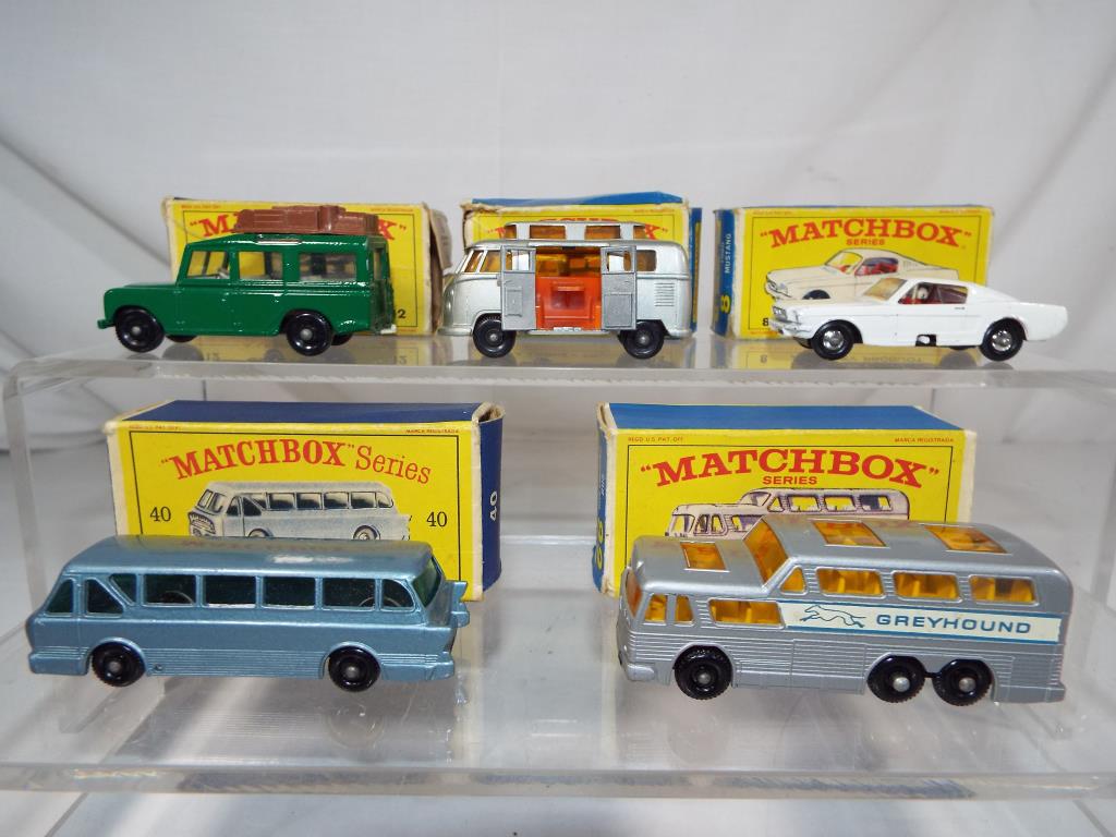 Matchbox - five diecast vehicles in original boxes,