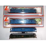 Model Railways - Tri-ang - two Class 77 electric locomotives in associated boxes together with two