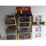 A collection of diecast models of military vehicles by Atlas,