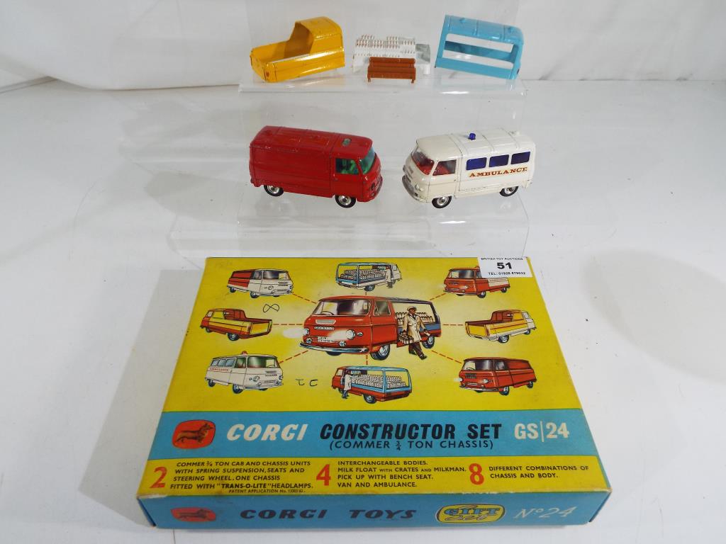 Corgi Constructor Set GS/24 Commer 3/4 ton chassis) with interchangeable bodies, gift set no 24,