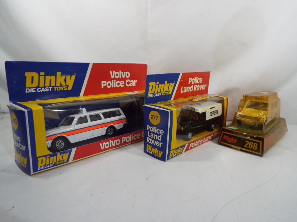 Dinky - three diecast vehicles in original boxes comprising #243 Volvo Police Car (missing signs), - Image 2 of 2