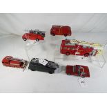 Dinky Toys - six unboxed diecast fire tenders,