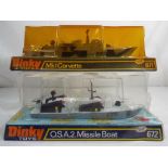 Dinky - #671 MK1 Corvette appears to be in near mint condition in excellent box, #672 O.S.