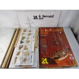 Wooden model kit - a wooden model kit of Le Husard 1848 1:50 scale Brig/Schooner in original box