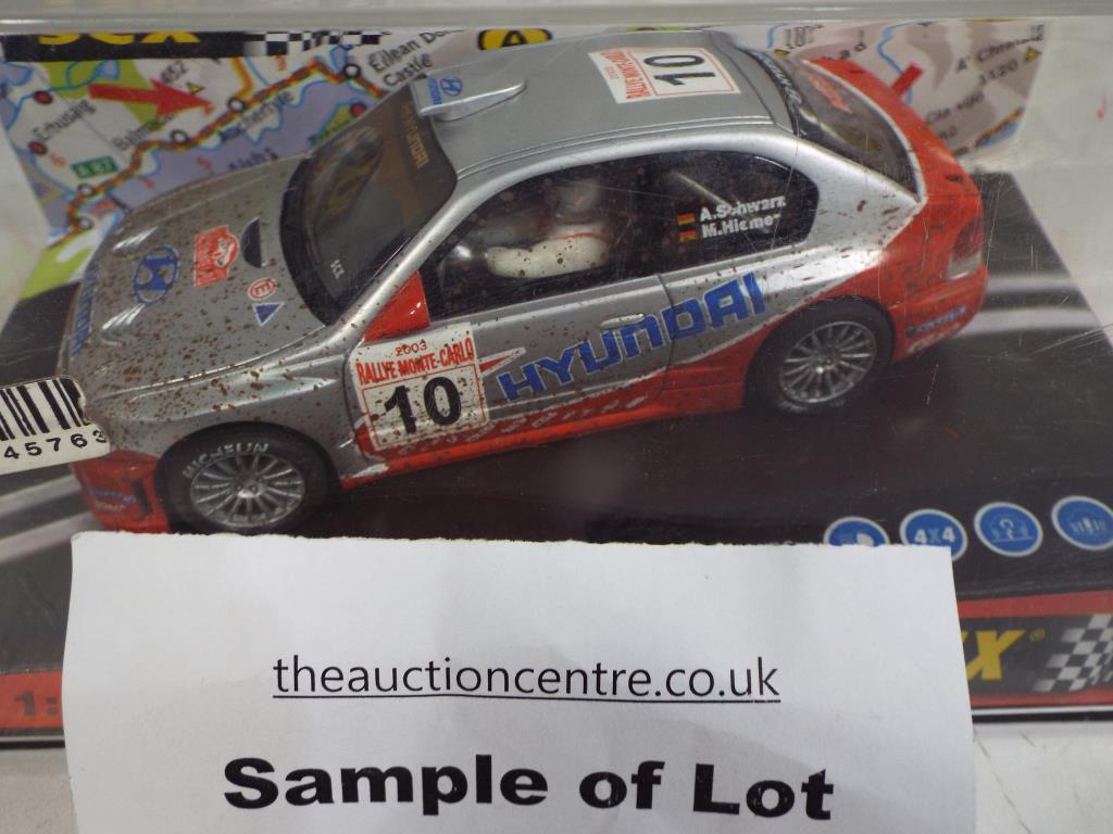 Scalextric - two slot cars comprising Huyndai rally car in associated box and a Maserati Trofeo in - Image 2 of 3
