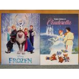 Disney - two large prints on canvas depicting Disney the first Cinderella and the other Frozen