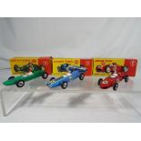 Dinky - three diecast racing cars in original boxes comprising #240 Cooper racing car,
