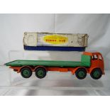 Dinky - A Dinky Toys # 902 Foden Flat Truck, orange cab and chassis, green back and hubs,