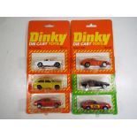 Dinky - six vehicles in original blister packs made in Hong Kong comprising #10156 Corvette,