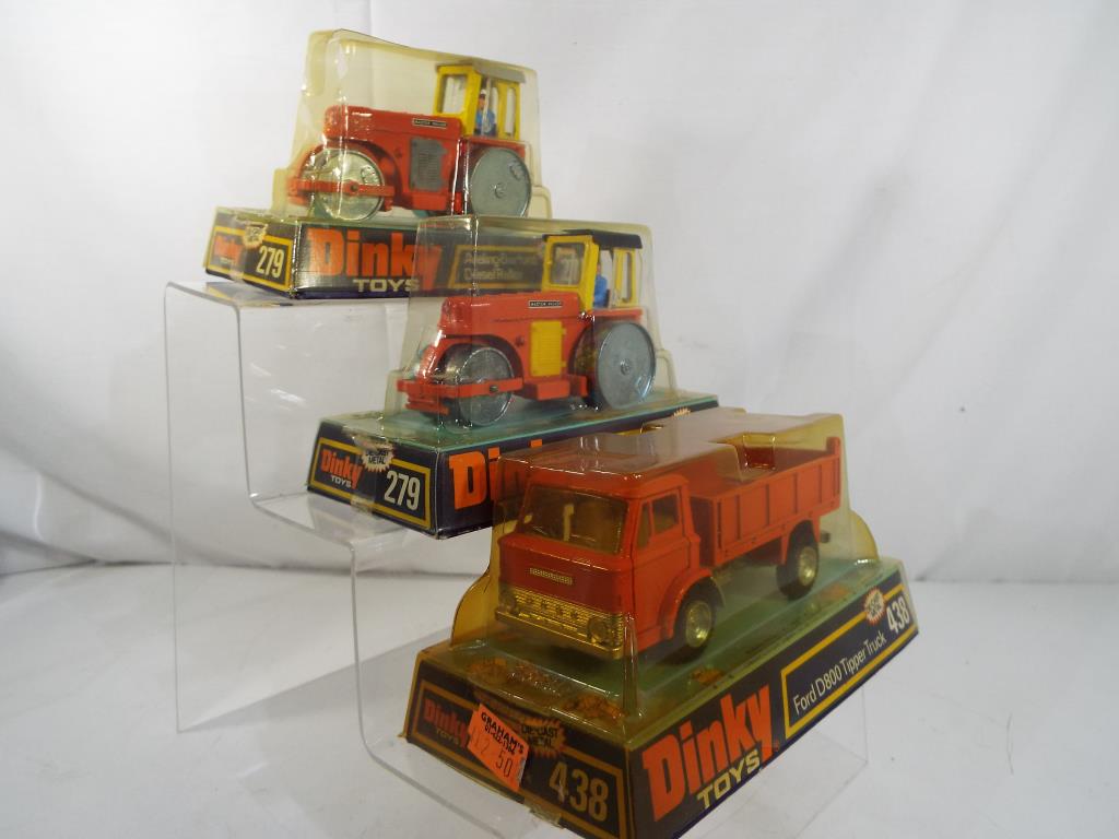 Dinky - three diecast vehicles in original boxes comprising #279 Aviling- Barford Diesel Roller