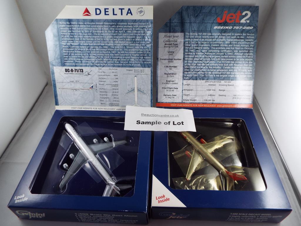 Model Airplanes - three 1/1400 scale diecast airplanes by Gemini Jets in original boxes, - Image 2 of 3