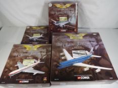 Model Airplanes - four diecast airplanes in original boxes by Corgi, all 1:144 scale,