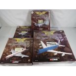 Model Airplanes - four diecast airplanes in original boxes by Corgi, all 1:144 scale,