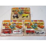 Matchbox - three two pack diecast sets in original blister packs comprising TP-2 Tractor and