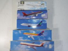 Model Airplanes - five 1/200 scale airplanes in original boxes by Long Prosper and others,