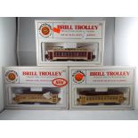 Model Railways - three Bachmann Brill Trolleys in HO scale in original boxes comprising 61048 x 2