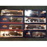 Bachmann - eight OO gauge passenger carriages comprising 34-330, 34-603, two off 34-626, 34-650,