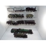 Model Railways - seven unboxed OO gauge steam locomotives in playworn condition by Hornby,