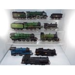 Model Railways - eight unboxed OO gauge steam locomotives in playworn condition by Hornby and