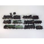 Model Railways - seven unboxed OO gauge steam locomotives in playworn condition by Hornby and other,