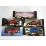 Diecast - five 1:18 scale vehicles by Burago and Maisto to include Ferrari F50,