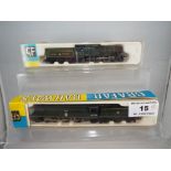 Grafar - two N gauge model locomotives comprising 4-6-2 op no 34066 and 4-6-0 op no 6998 Burton