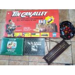 A Tin Pan Alley boxed set, a quantity of Scalextric track, a set of snooker balls,