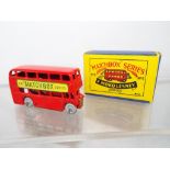 Matchbox by Lesney - a diecast model London Bus # 5, red, 'Buy Matchbox Series' decals on sides,