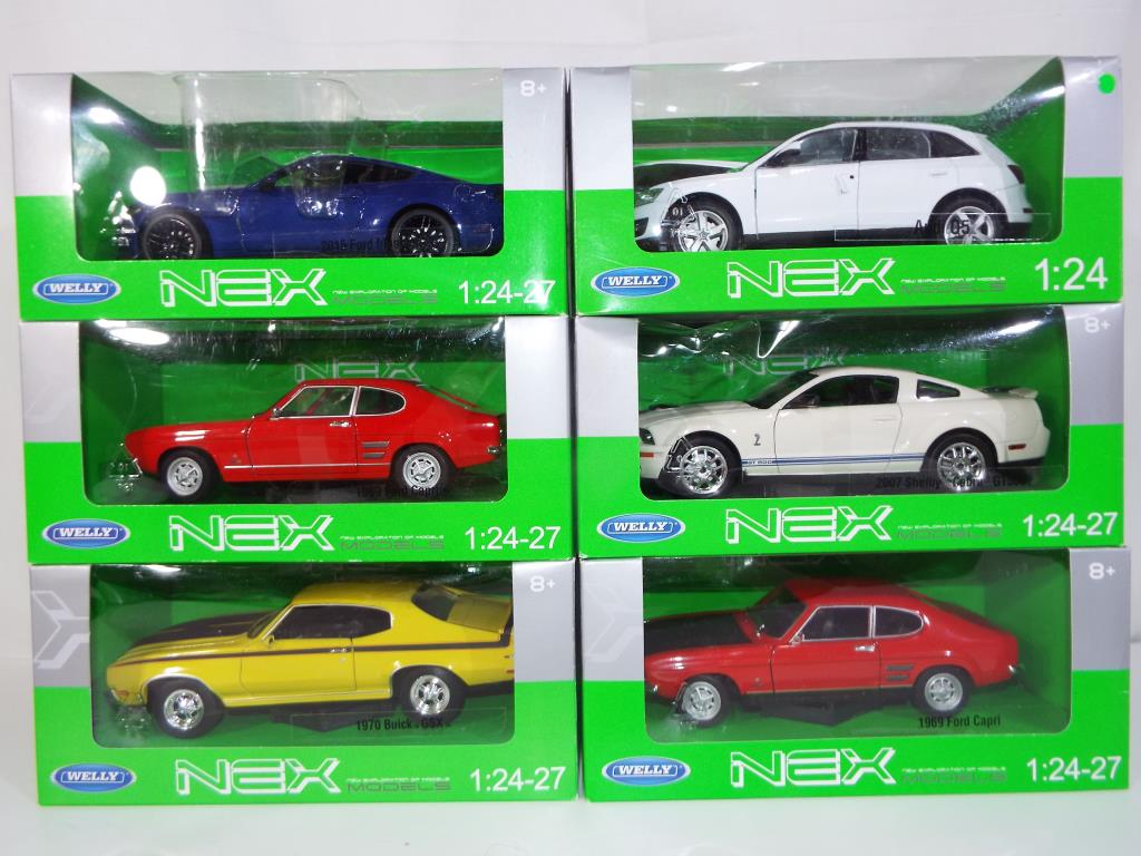 Welly Nex - six 1:24 scale diecast models,