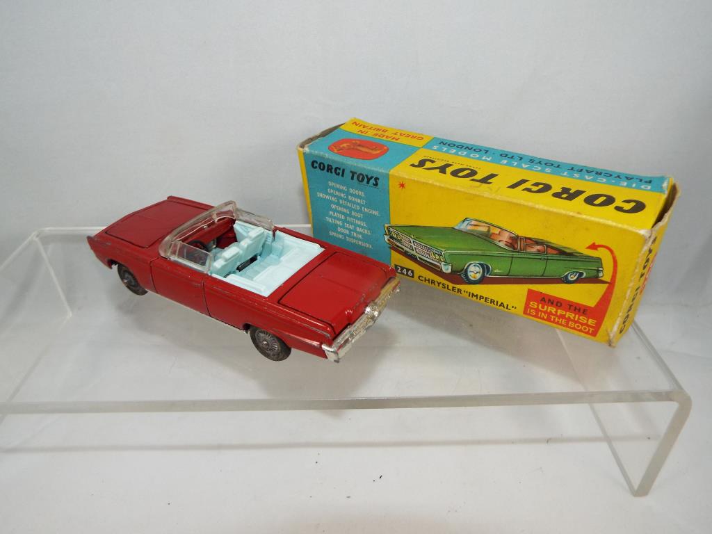 Corgi - a diecast model Chrysler Imperial, red body with pale blue interior, opening doors, - Image 2 of 3