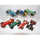 Dinky - seven early model racing cars, 23f, 23g, 23h, 23j, 23k,