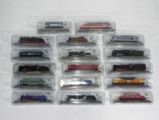 Model Railways - seventeen static N gauge locomotives in original packaging by Del Prado,