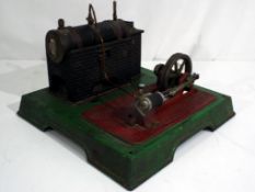 Vintage Toys - A Willesco Stationary Steam Engine in playworn condition with some missing parts,