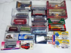 Diecast Corgi - a collection of predominantly boxed twenty one Corgi diecast buses and trams,