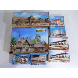 Model Railways - eight N gauge scenics kits by Herpa, Vollmer and Faller,