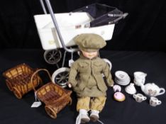 Lot to include a vintage Chelful Ltd doll's pram.