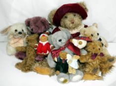 A collection of good quality bears to include a grey Merrythought with tags, approx 25cm (h),