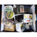 A good mixed lot of RC boat accessories to include Megger tester, wiring, craft knives,